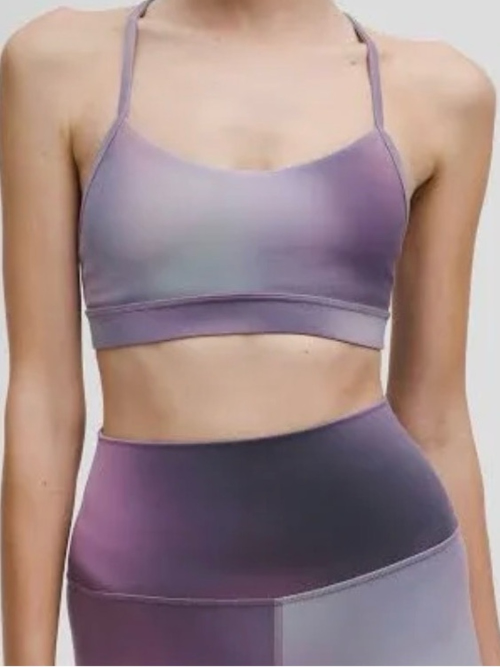 NWT Lululemon Flow Y Nulu Bra Aura Haze Mini Purple Multi Size 10